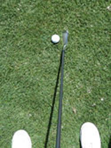 Looking down at your golf club